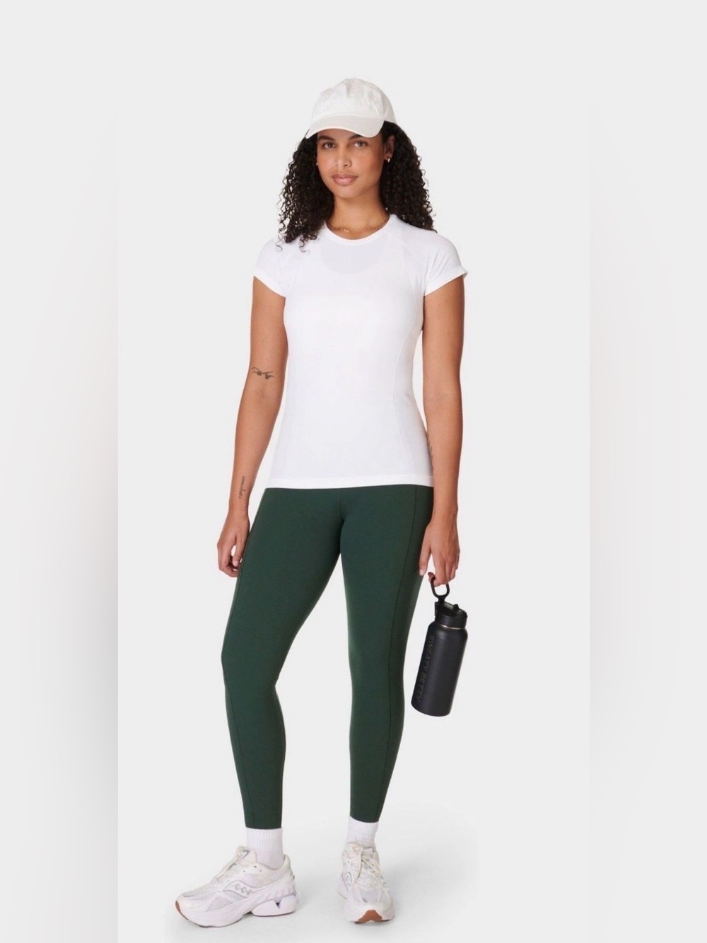 Sweaty Betty Women’s White Athlete Seamless Workout T-Shirt, Size Small - Picture 3 of 10
